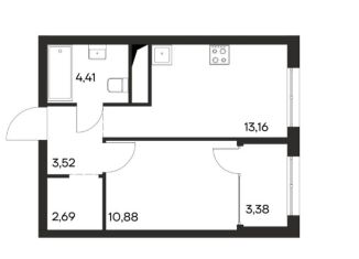 Продам однокомнатную квартиру, 38 м2, Крым, Ковыльная улица, 94