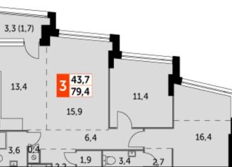 Продам 3-ком. квартиру, 79.4 м2, Москва, Варшавское шоссе, 37к4