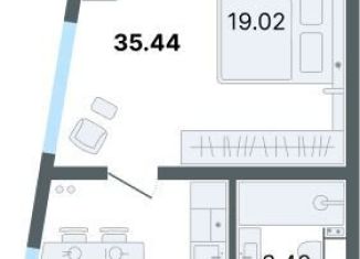 Продаю 2-ком. квартиру, 35.4 м2, Санкт-Петербург, метро Елизаровская, Октябрьская набережная, 56