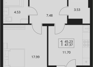 Продаю 1-ком. квартиру, 47.4 м2, посёлок Путёвка, территория садоводческого общества Снежка, 1023