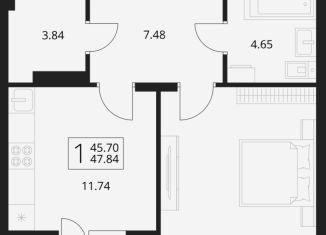 Продаю 1-ком. квартиру, 47.8 м2, посёлок Путёвка, территория садоводческого общества Снежка, 1023