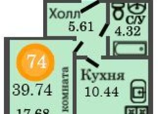 Продается однокомнатная квартира, 39.7 м2, Калининград, Центральный район