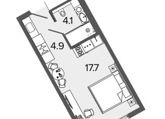 Продажа квартиры студии, 26.7 м2, Санкт-Петербург, Московский проспект, 103к6Й, метро Московские ворота