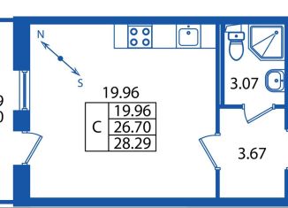 Продается квартира студия, 28 м2, Санкт-Петербург, ЖК Полис Приморский, проспект Авиаконструкторов, 61