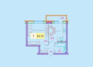 Продаю 1-ком. квартиру, 35.4 м2, Архангельск, Октябрьский округ