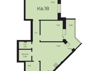 Продам двухкомнатную квартиру, 65.7 м2, Заречный