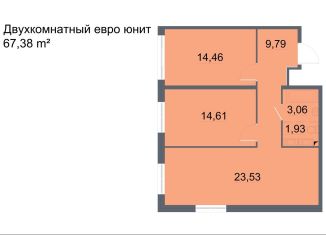 Продаю 2-ком. квартиру, 67.4 м2, Санкт-Петербург, проспект Большевиков, уч3, ЖК Про.Молодость