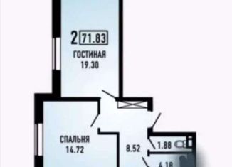 Продажа двухкомнатной квартиры, 70 м2, Краснодар, микрорайон Губернский, Боспорская улица, 2