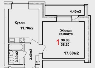 Продается однокомнатная квартира, 38.2 м2, Нижний Новгород, улица Достоевского, 15, метро Буревестник