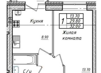 Однокомнатная квартира на продажу, 29.8 м2, Михайловск