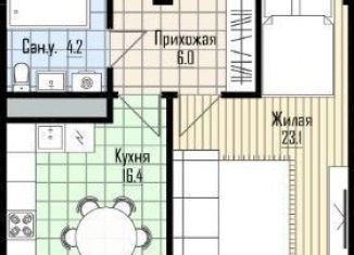 1-комнатная квартира на продажу, 49 м2, Нальчик, улица Тлостанова, 28, ЖК Лазурный
