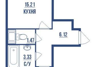1-комнатная квартира на продажу, 42.3 м2, Санкт-Петербург, Комендантский проспект, ЖК Йога