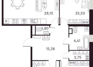 Продаю 3-ком. квартиру, 126.7 м2, Санкт-Петербург, Петровский проспект, 22к2, метро Чкаловская