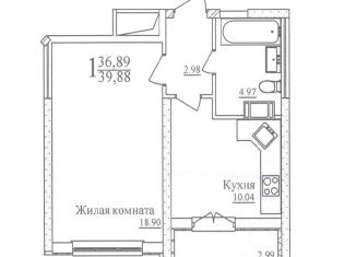 1-комнатная квартира на продажу, 40 м2, Саратов, 4-й Волжский проезд, 20, ЖК Европейский