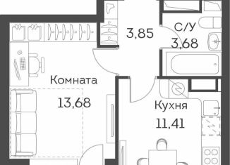 Продажа 1-ком. квартиры, 34 м2, Москва, ЖК Аквилон Бисайд