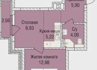 Продажа 1-комнатной квартиры, 39.5 м2, Новосибирская область, улица Объединения, 102/4с