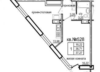 1-комнатная квартира на продажу, 37 м2, Санкт-Петербург, ЖК Форест Аквилон