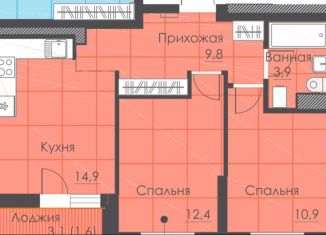 2-комнатная квартира на продажу, 53.9 м2, Екатеринбург, Монтёрская улица, 6, Монтерская улица