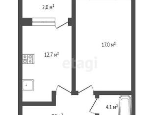 Продажа однокомнатной квартиры, 41.2 м2, Тамбов, улица Агапкина, 7, ЖК Европейский