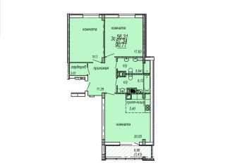 Продам 3-комнатную квартиру, 90.8 м2, Челябинск, улица Овчинникова, 18В, ЖК Территория