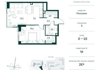 Продаю однокомнатную квартиру, 52.9 м2, Москва