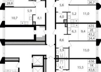 Продается 2-комнатная квартира, 42.2 м2, Москва, станция Гражданская, жилой комплекс Петровский парк II, к1