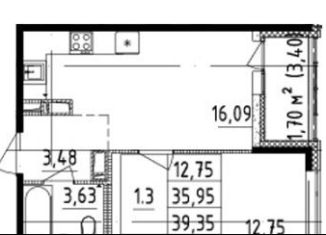 Продажа 1-комнатной квартиры, 39.4 м2, Санкт-Петербург, Вазаский переулок, метро Чёрная речка
