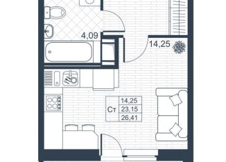 Продаю квартиру студию, 26.4 м2, Коммунар, ЖК Ново-Антропшино