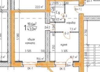 Продается 1-ком. квартира, 43 м2, Тамбов, улица Чичерина, 7к1, ЖК Империал