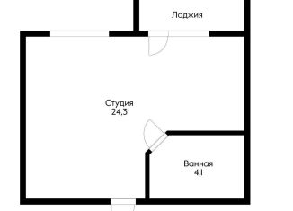 Продается квартира студия, 24 м2, посёлок Российский, улица имени В.М. Комарова, 21/1к1, ЖК Калинино Парк