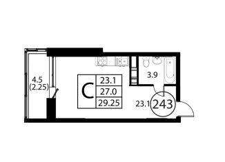 Продаю квартиру студию, 29.3 м2, Домодедово