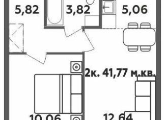 Продажа двухкомнатной квартиры, 42 м2, Петрозаводск, район Кукковка, улица Дениса Тимашова, 6к4