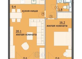2-комнатная квартира на продажу, 62 м2, Пенза, улица Яшиной, 6, Октябрьский район