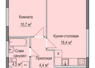 1-комнатная квартира на продажу, 38 м2, Ижевск, улица Ключевой Посёлок, 83А