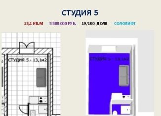 Квартира на продажу студия, 13.1 м2, Москва, проспект Маршала Жукова, метро Народное Ополчение