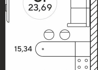 Продам квартиру студию, 22.7 м2, Ростов-на-Дону, Ашхабадский переулок, 2/46, ЖК Ленина, 46