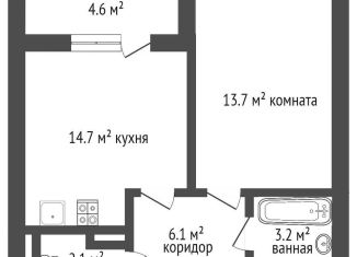 Продам однокомнатную квартиру, 40.4 м2, Санкт-Петербург, улица Типанова, 23с1, ЖК Питер