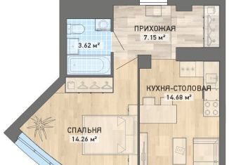 Продается однокомнатная квартира, 43.8 м2, Екатеринбург, ЖК Просторы