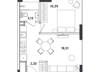 2-ком. квартира на продажу, 34 м2, Москва, Окружной проезд, 10Г, станция Измайлово