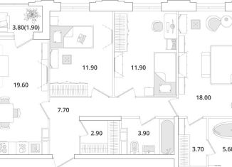 Продаю 3-ком. квартиру, 87.5 м2, Санкт-Петербург, муниципальный округ Юнтолово, Планерная улица, 99