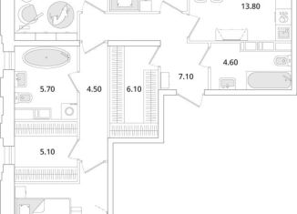 Продажа 3-ком. квартиры, 96 м2, Санкт-Петербург, муниципальный округ Юнтолово, Планерная улица, 99