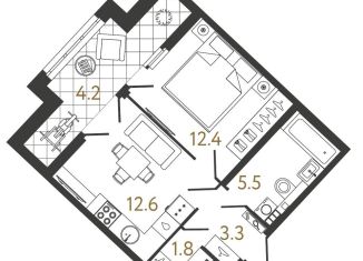 Продаю 1-комнатную квартиру, 35.6 м2, Санкт-Петербург, Миргородская улица, 1, Миргородская улица