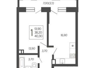 Продам 1-ком. квартиру, 40.3 м2, Краснодар, Ярославская улица, 115лит3, микрорайон 9 километр