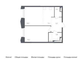 Однокомнатная квартира на продажу, 47.9 м2, Московская область, жилой комплекс Заречье Парк, к3.1