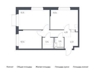 Продам 2-комнатную квартиру, 53.6 м2, посёлок Мирный, жилой комплекс Томилино Парк, к6.1