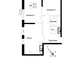 Продажа 2-комнатной квартиры, 51.2 м2, Химки, улица имени К.И. Вороницына, 18к1, ЖК Две Столицы