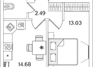 1-ком. квартира на продажу, 35.8 м2, Санкт-Петербург, метро Выборгская