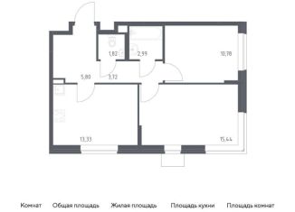 Продается 2-комнатная квартира, 53.9 м2, поселение Рязановское, жилой комплекс Подольские Кварталы, к2