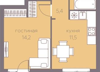 Продам однокомнатную квартиру, 36.3 м2, Пермь, Серебристая улица, 16, ЖК Погода