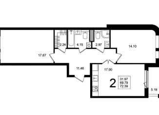 Продается 2-комнатная квартира, 72.4 м2, Химки